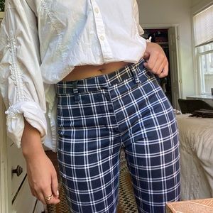Plaid stretchy pants